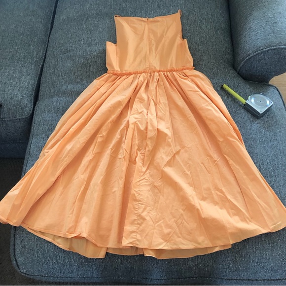 LOVE BONITO AYRIA PLEATED SLEEVELESS BOAT NECK BUTTERNUT ORANGE MIDI DRESS US8/L - Picture 5 of 14